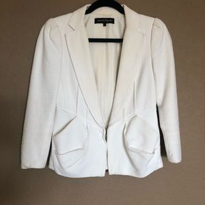 Nanette Lepore white tweed cropped blazer